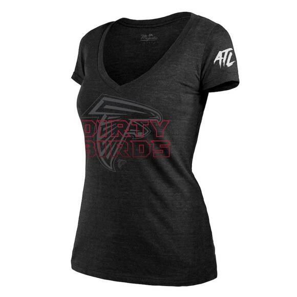 Majestic Tops - Atlanta Falcons Majestic Threads Women’s Dirty Birds Tri-Blend V-Neck T-Shirt